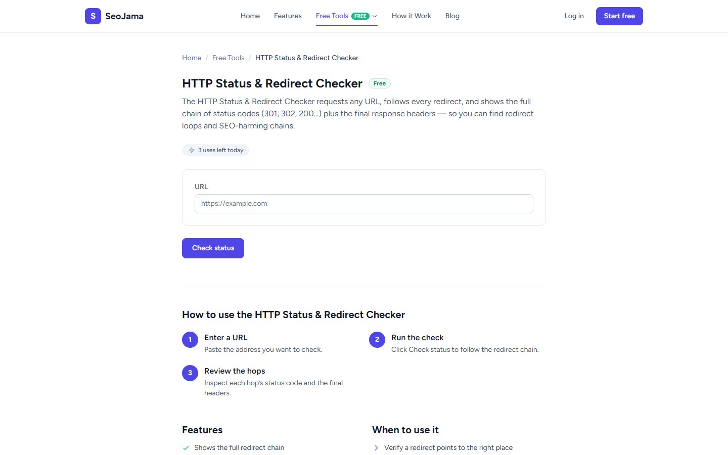 HTTP Status & Redirect Checker