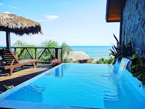 Hotel pool overlooking the Atlantic Ocean in Monrovia Liberia