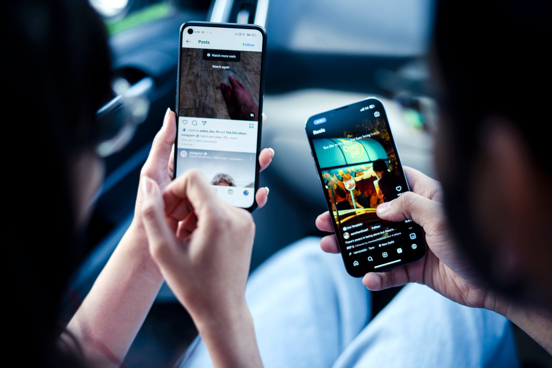 Social media analytics dashboard showing Instagram Reels engagement metrics