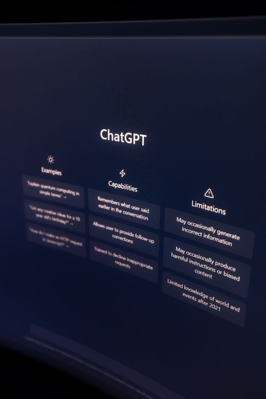 ChatGPT interface on a computer screen for writing social media captions