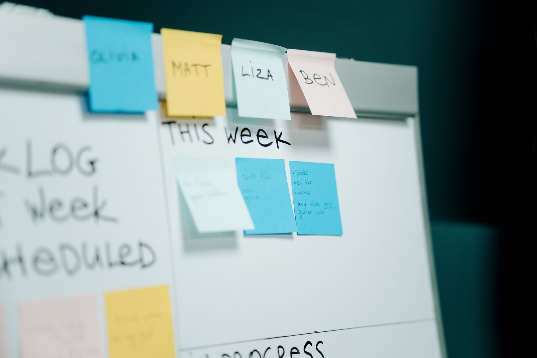 Step-by-step TikTok script workflow on a content planning board