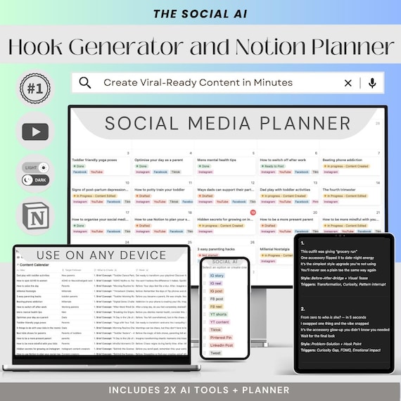Social media post hook generator tool showing viral opening line suggestions