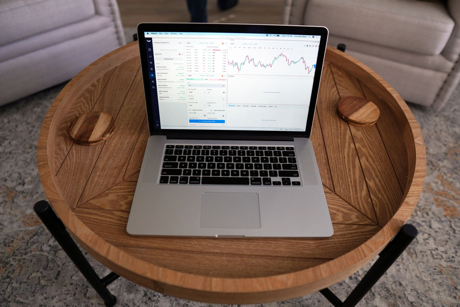 Digital marketing channels displayed on a laptop analytics dashboard