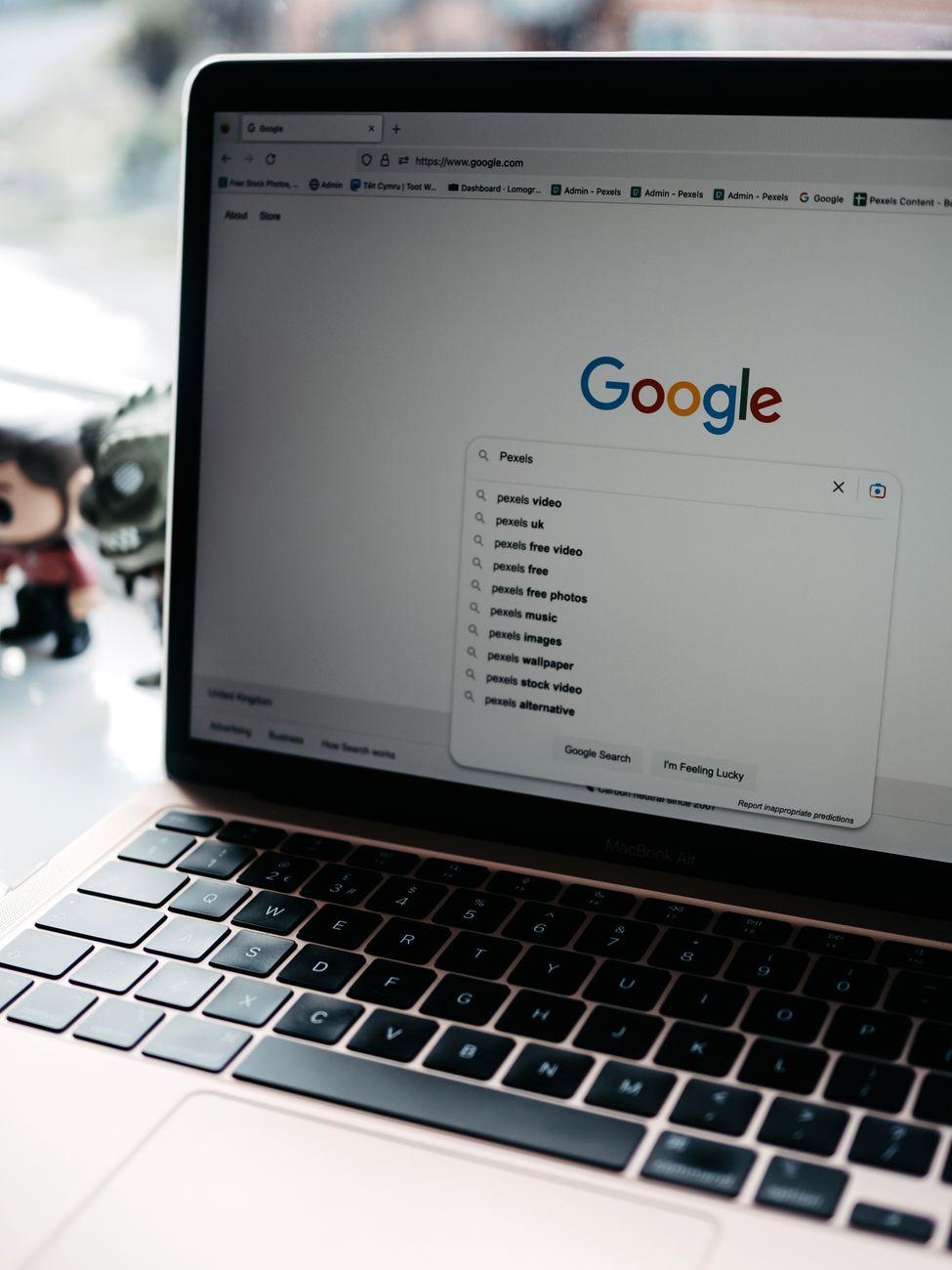AI search overview results on a laptop screen