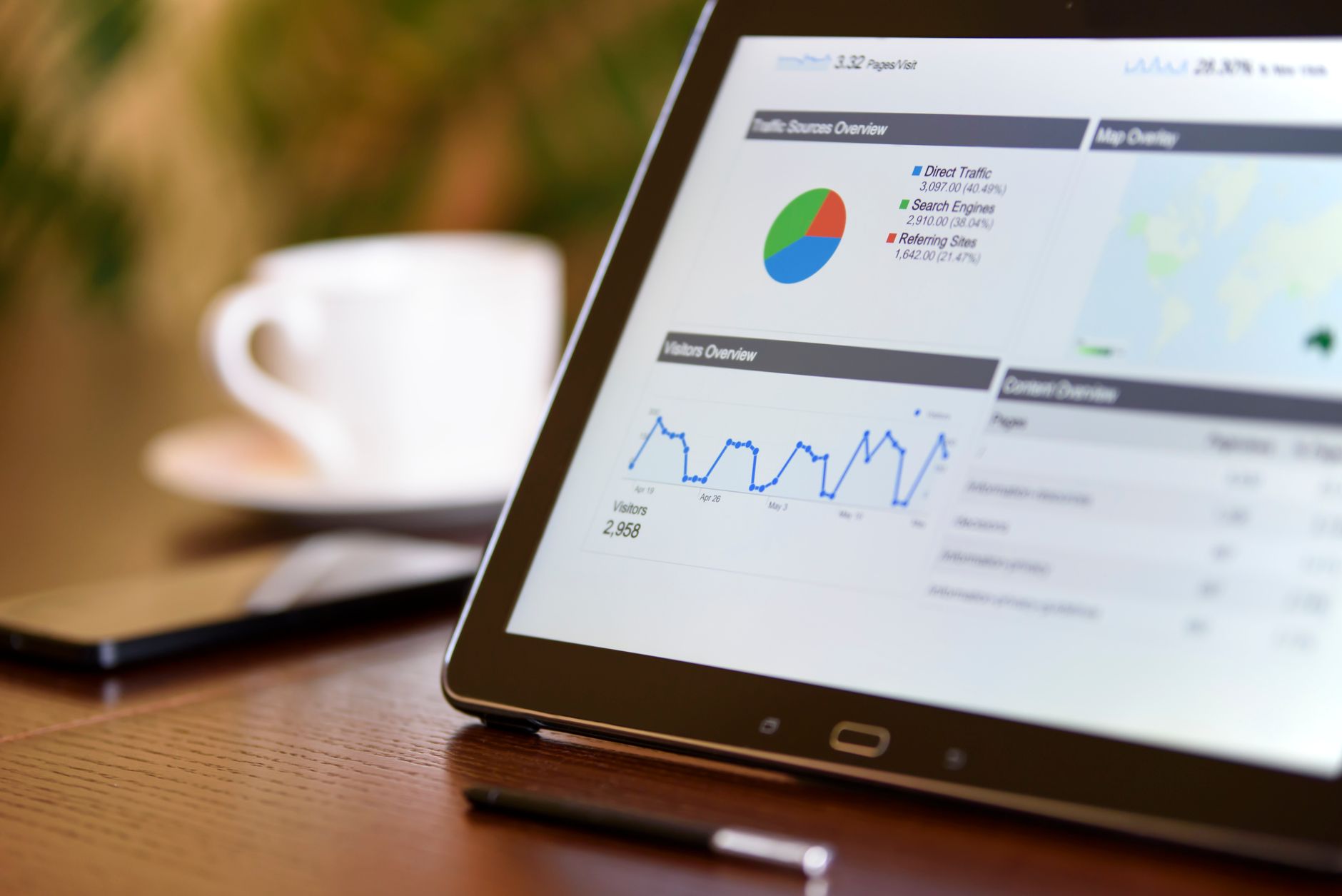 Digital marketing analyst reviewing performance metrics on a monitor