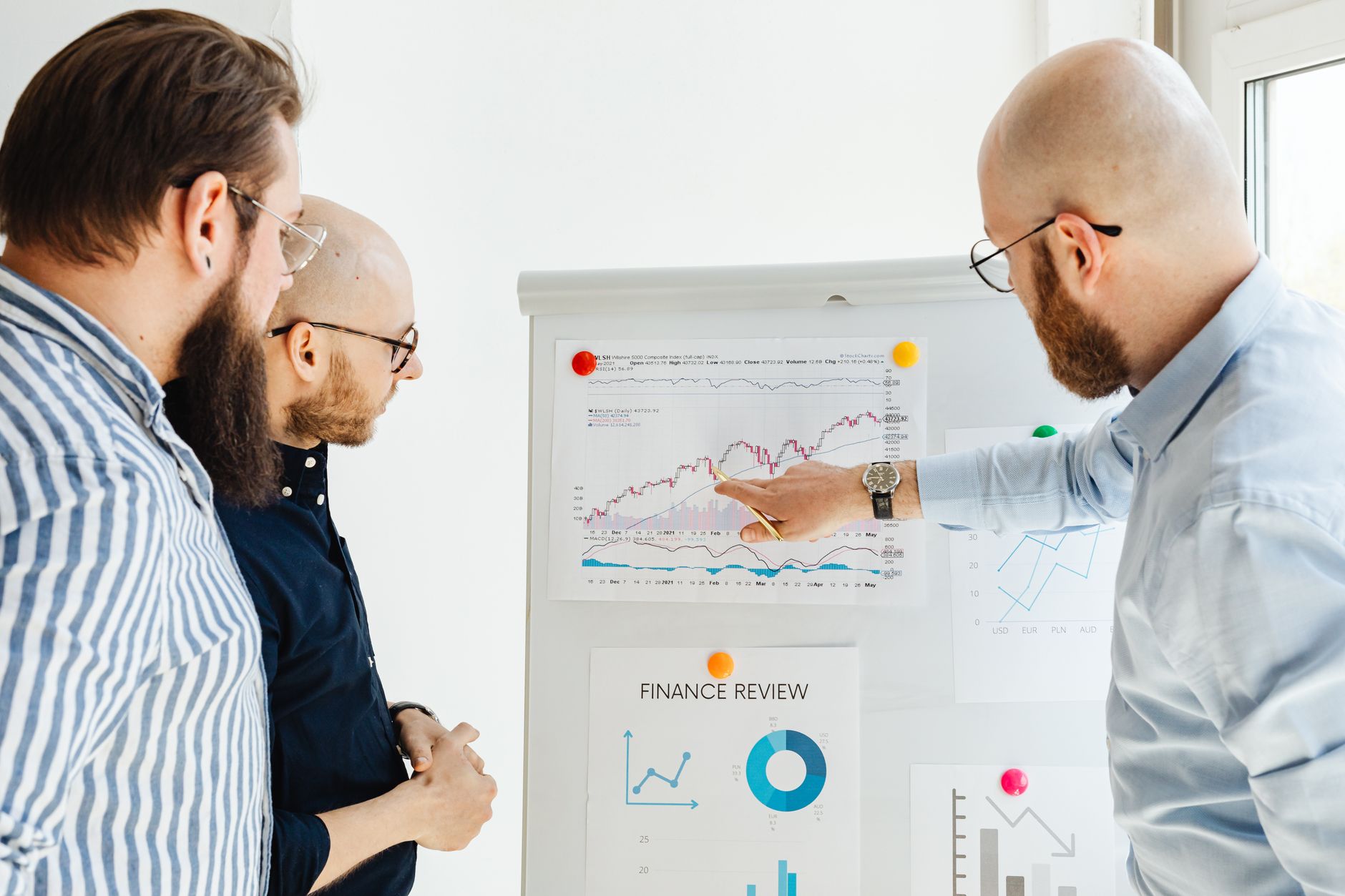 Marketing team reviewing quarterly channel performance analytics