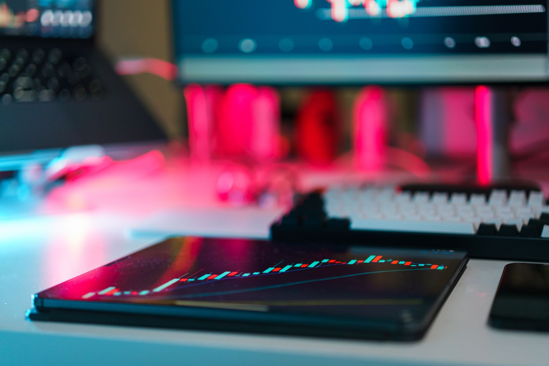Developer reviewing website performance metrics on a laptop dashboard