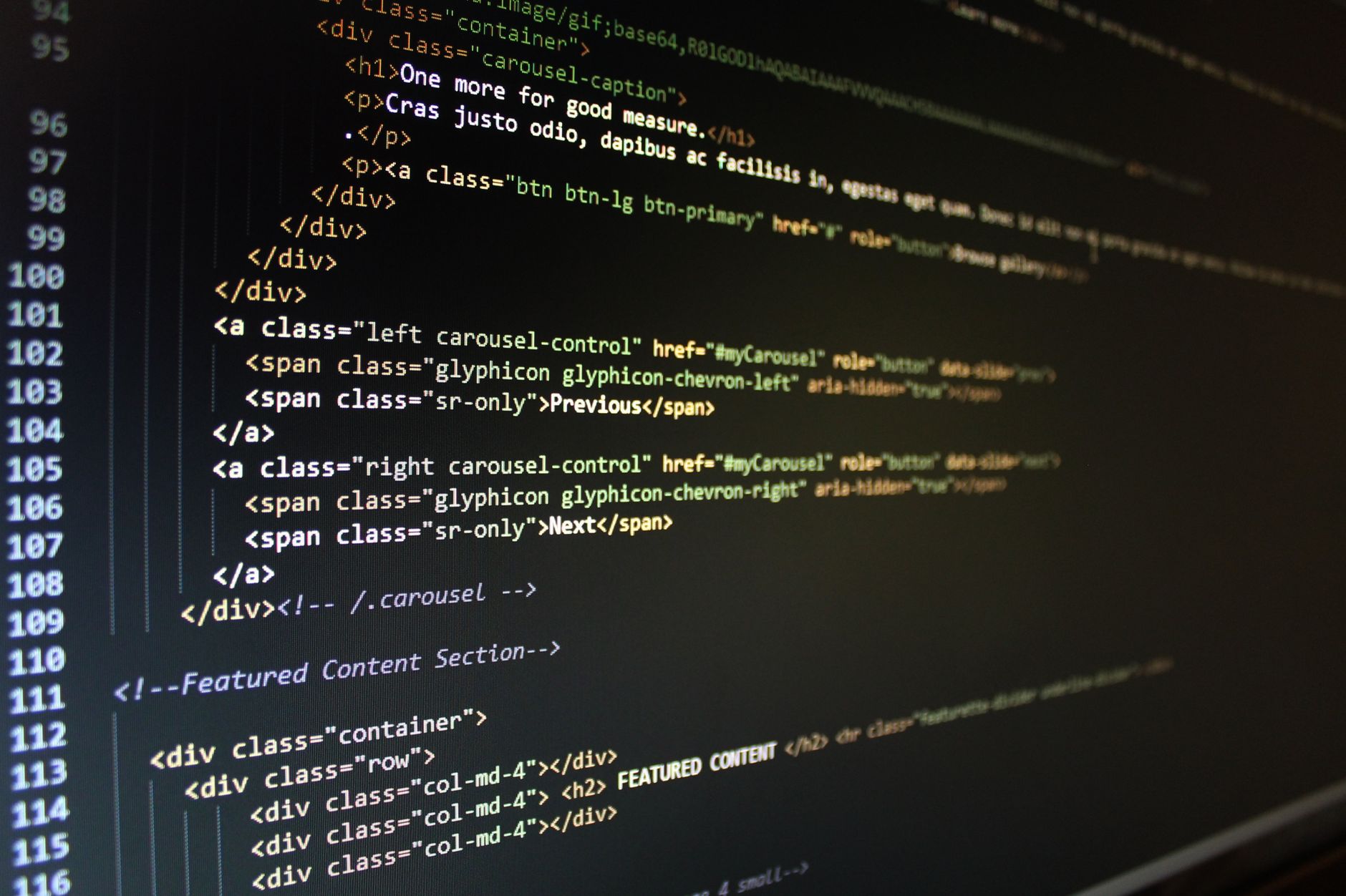 Schema markup code on a screen showing structured data for SEO