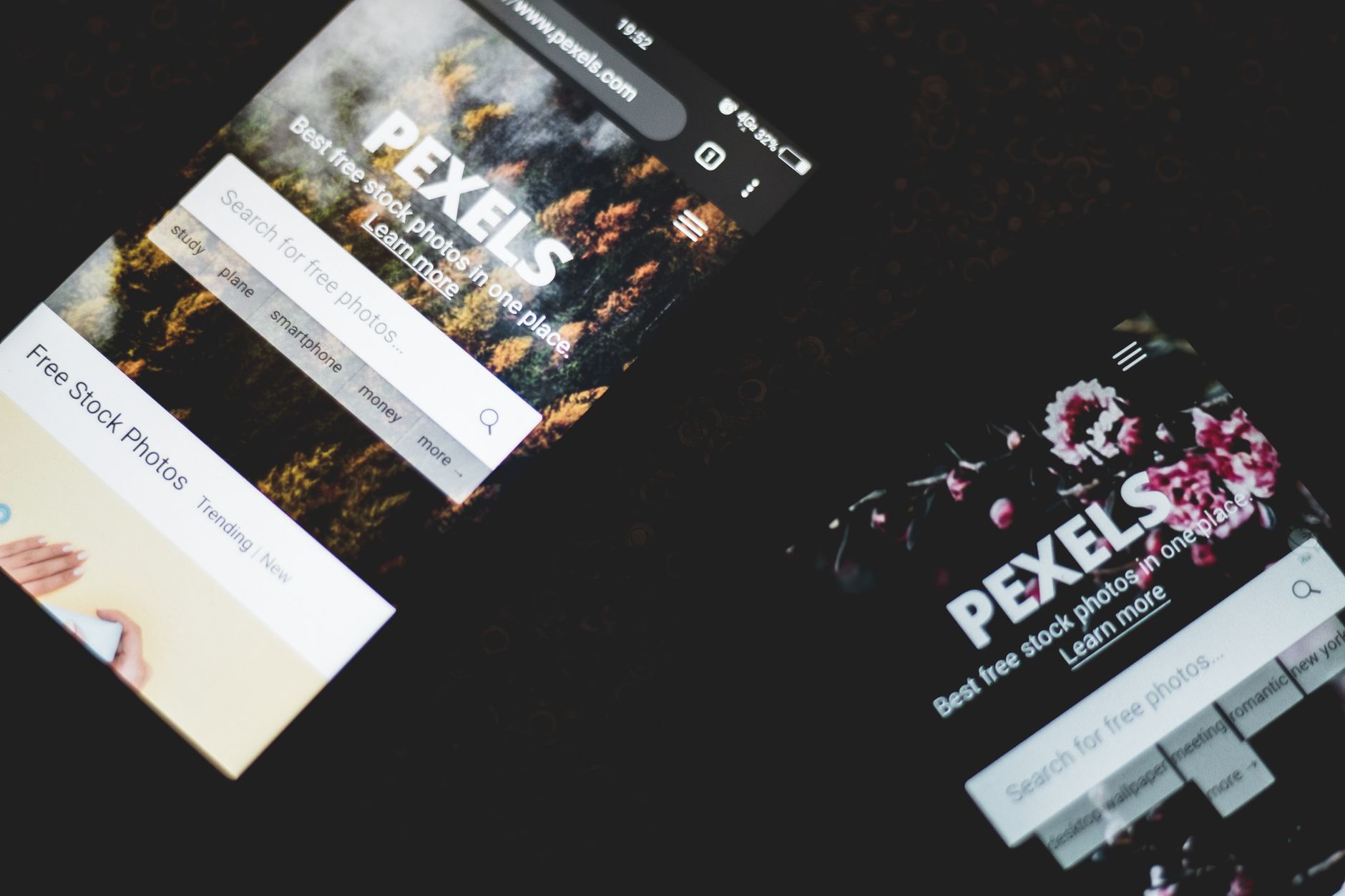 Website displayed on a smartphone showing mobile SEO optimization