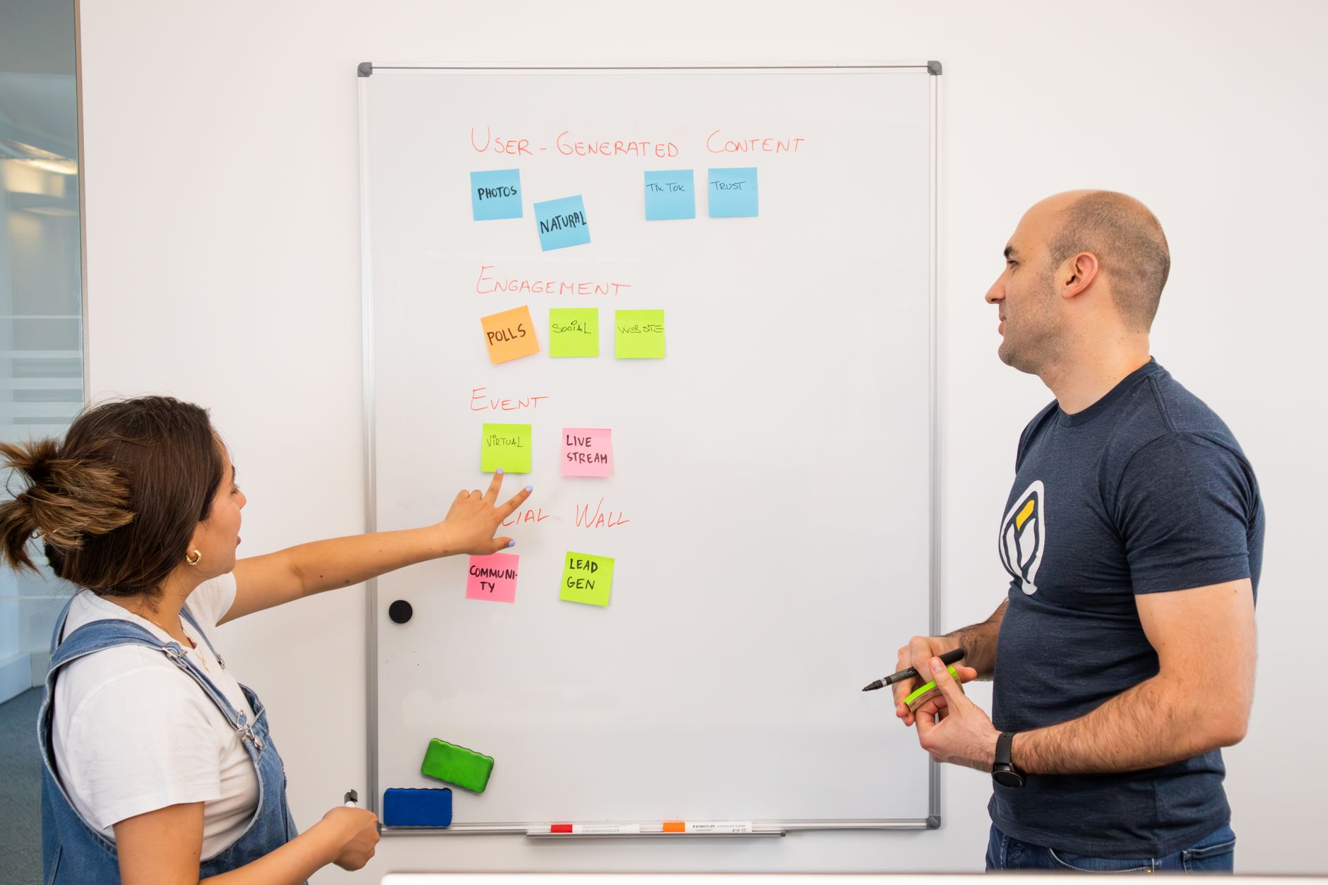 SEO workflow diagram on a whiteboard showing step by step page optimization process