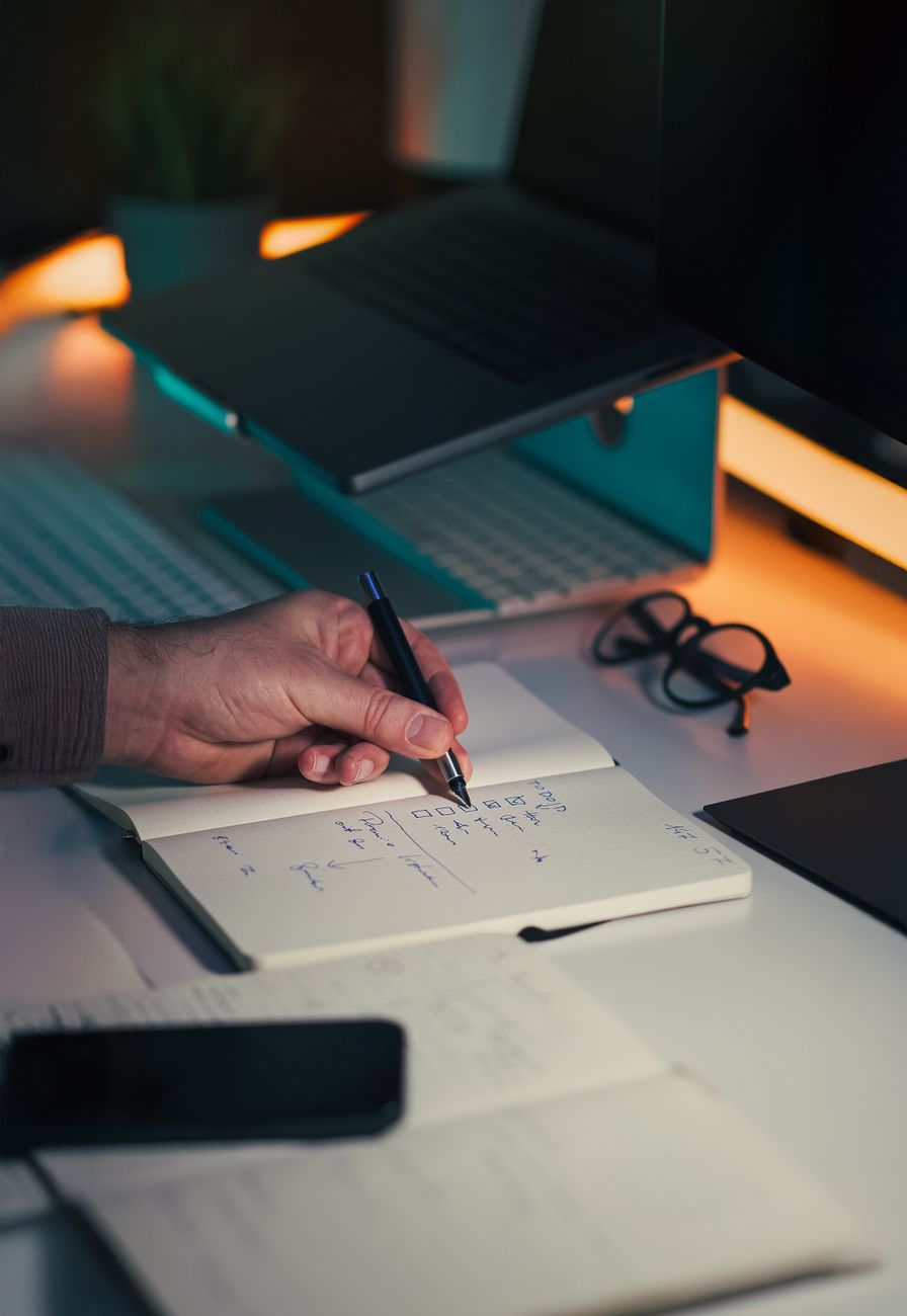 Person reviewing SEO audit checklist on laptop with highlighted priority items