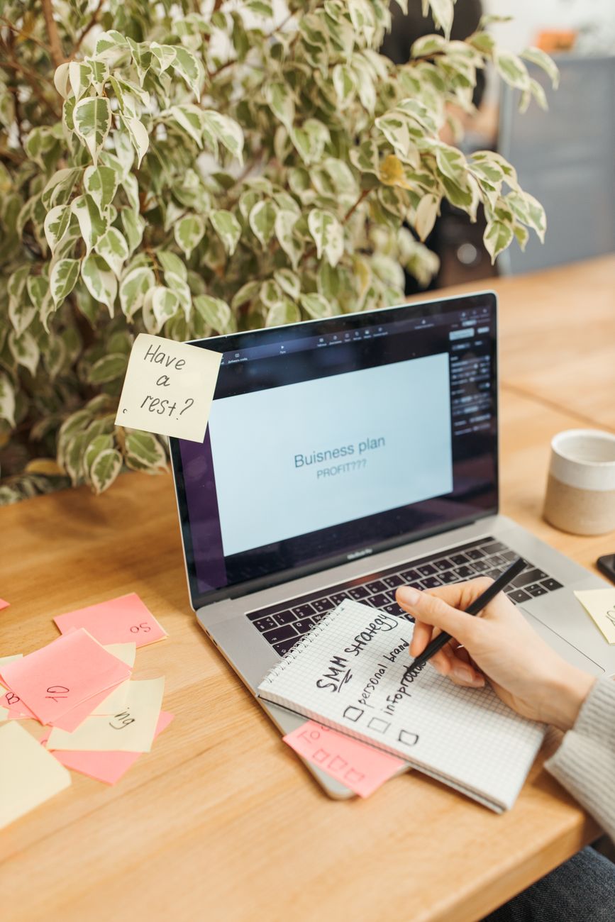 Person reviewing an SEO audit checklist on a laptop