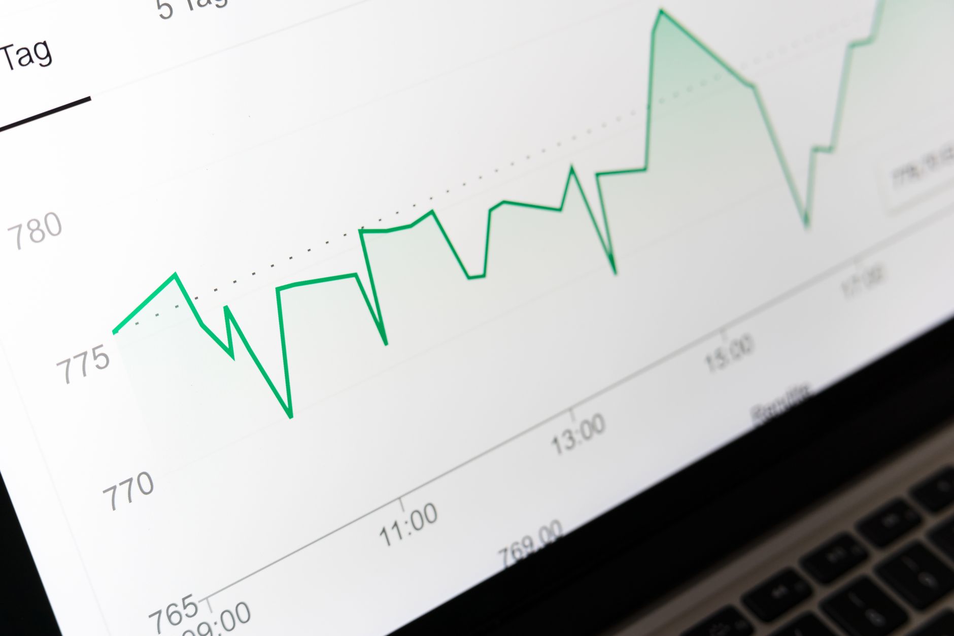 SEO keyword gap analysis chart on a monitor