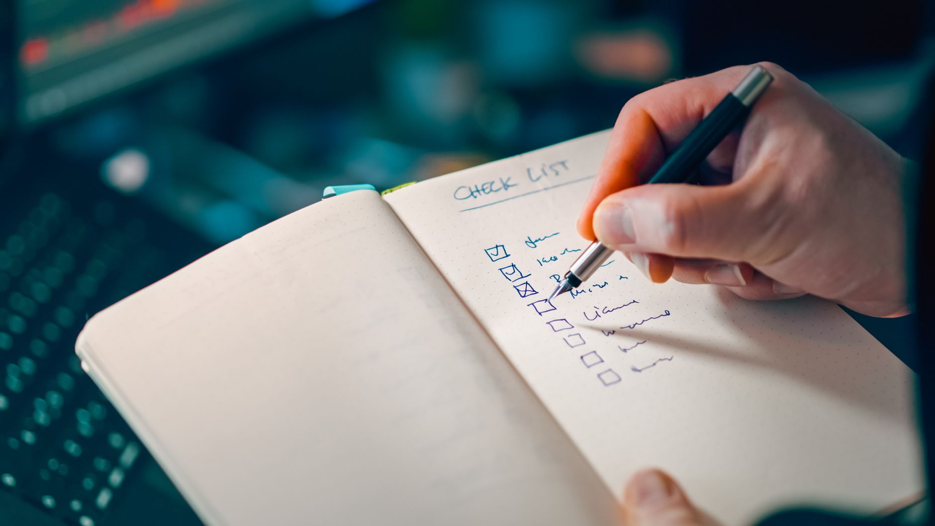 Technical SEO checklist on computer screen
