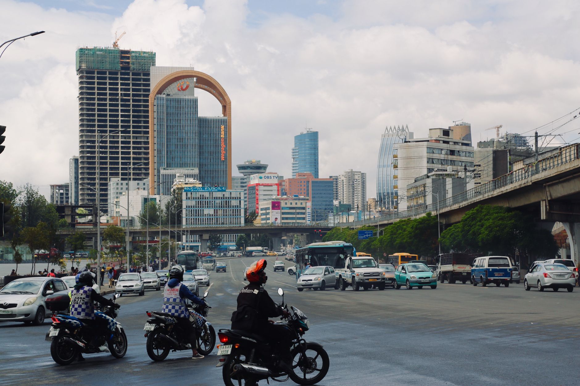 African business district skyline with modern infrastructure and tech hubs