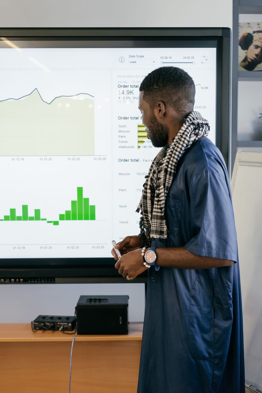 Dashboard showing African creator analytics and discovery metrics on a laptop screen