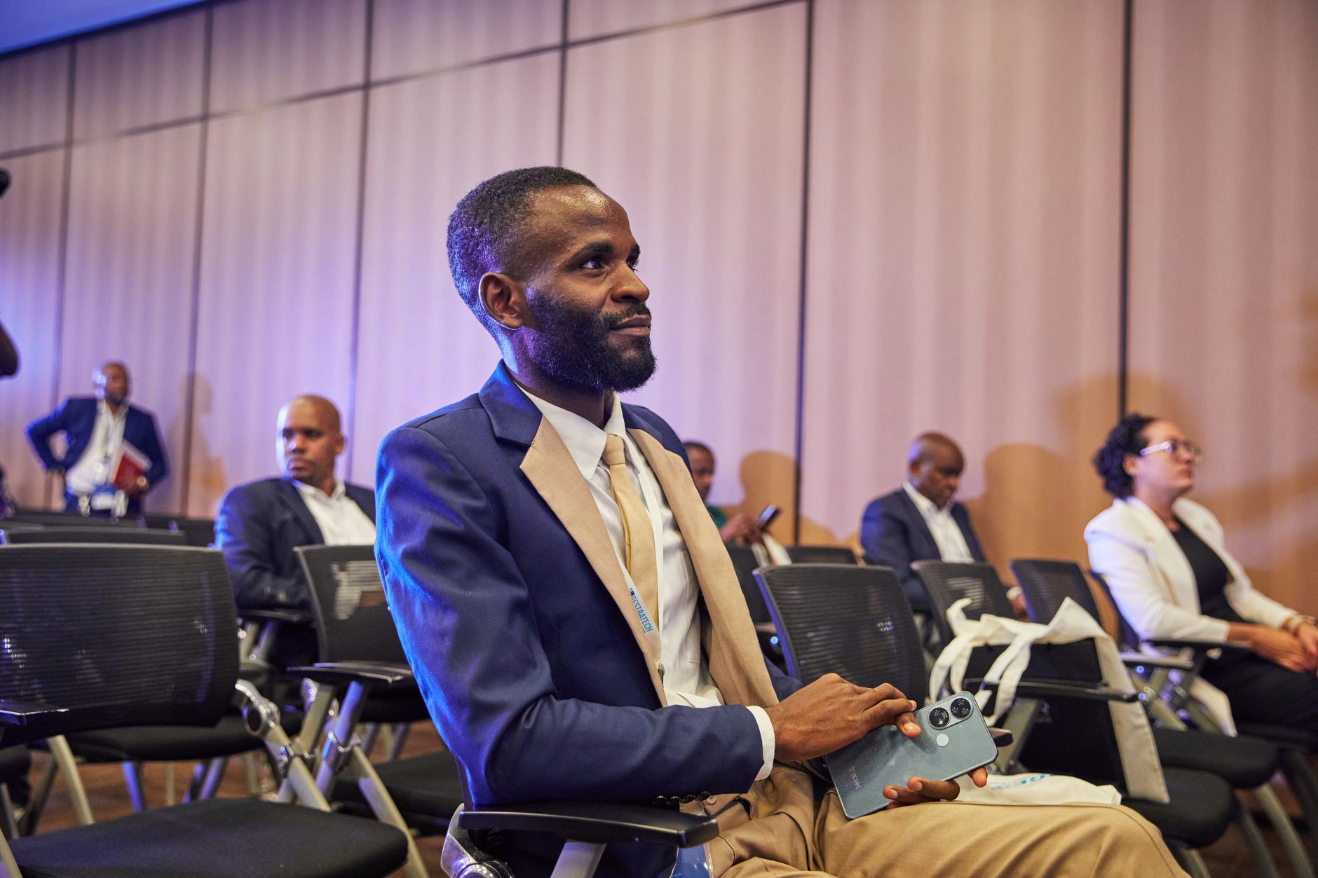 African creators gathered at a large summit conference hall