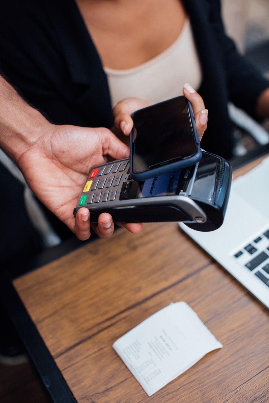 Digital payment transaction on a smartphone in Africa