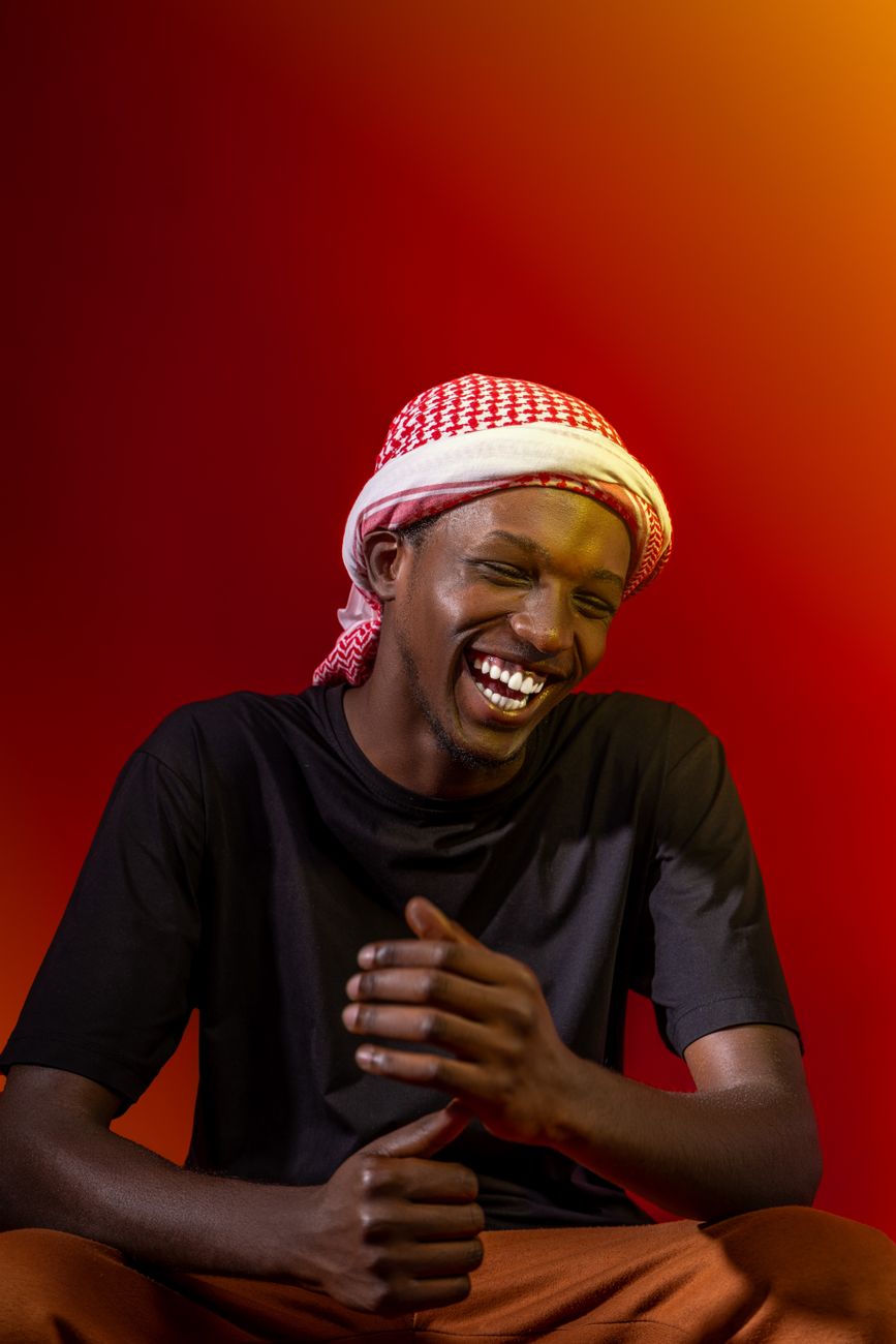 East African female TikTok comedian performing
