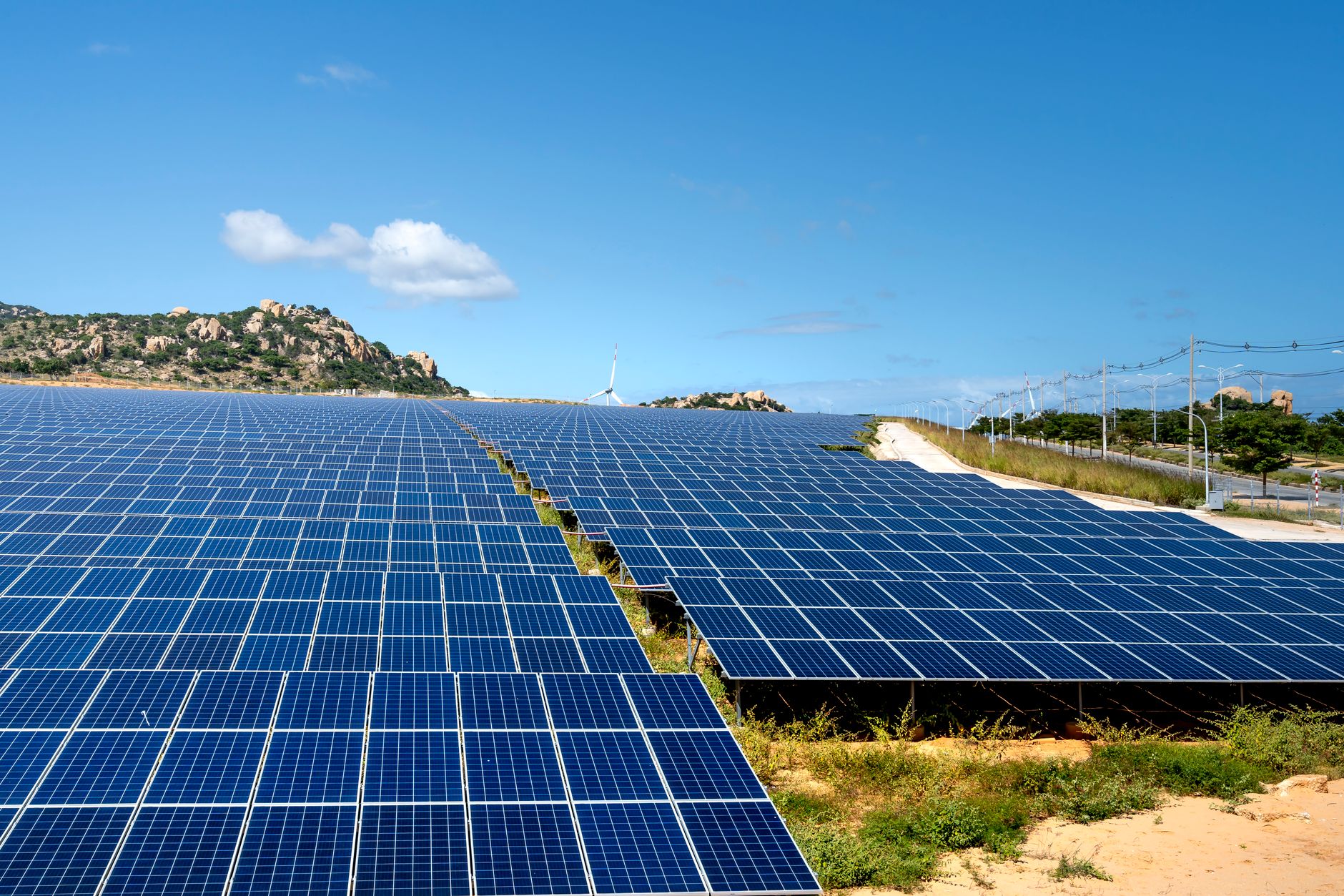 Solar panels powering a tech hub in Africa