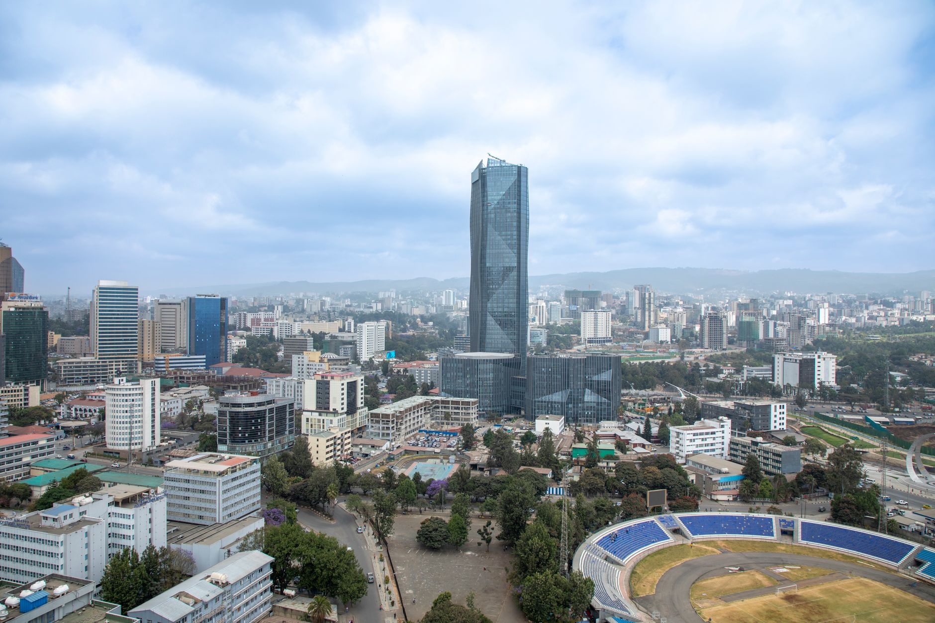 Ethiopian tech entrepreneurs working in a modern co-working space in Addis Ababa