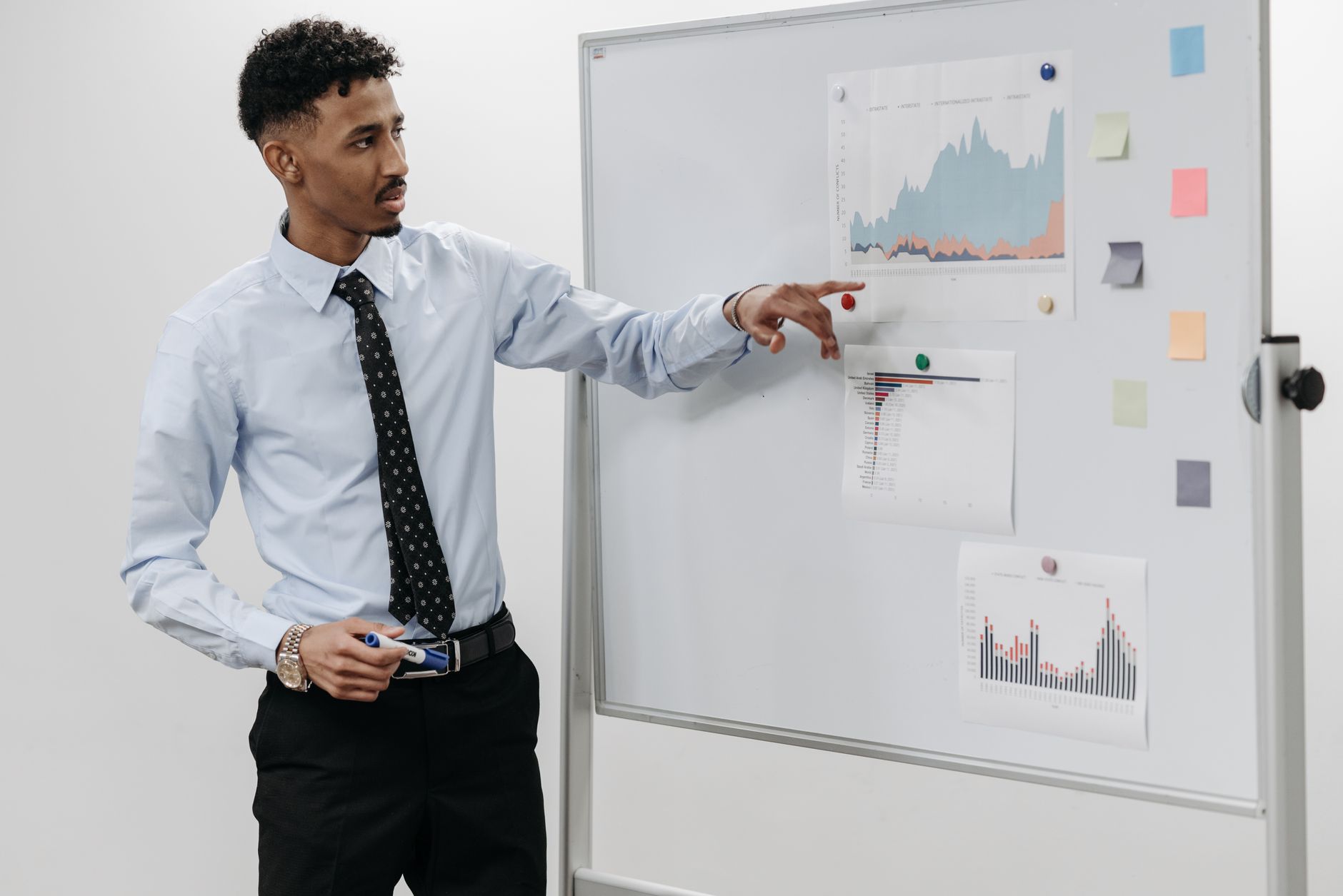 African entrepreneur reviewing social media analytics and brand collaboration data