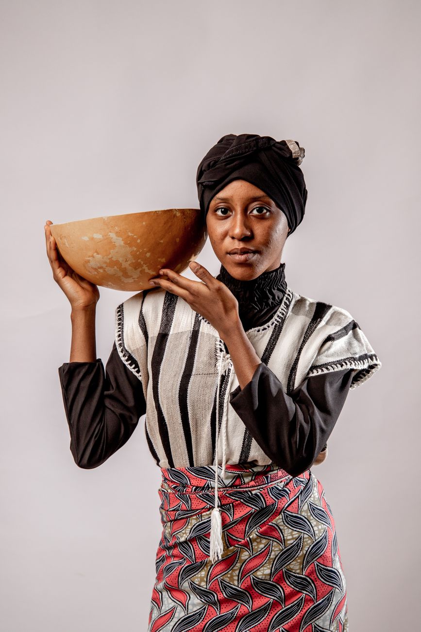 African diaspora fashion designer working on culturally inspired clothing collection
