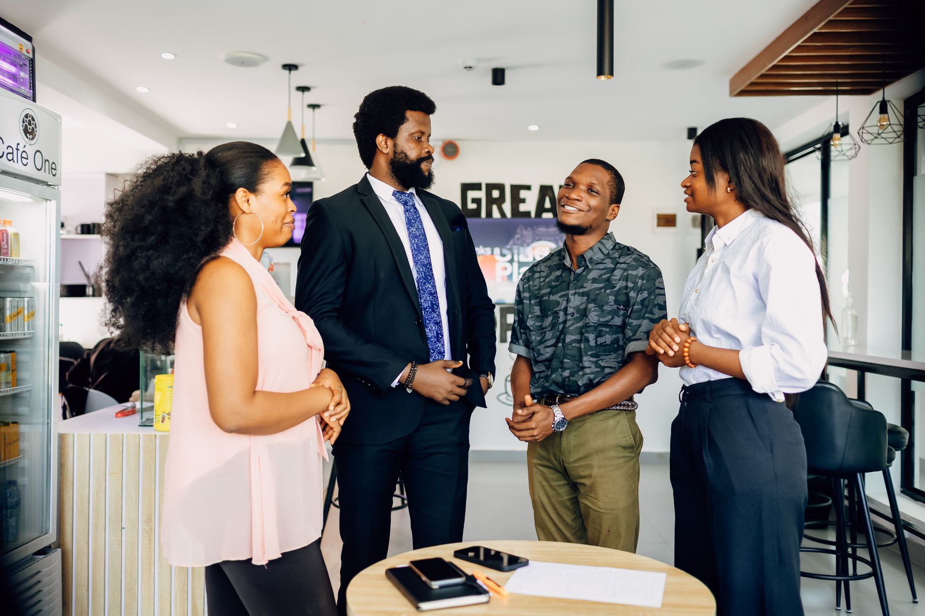 South African brand and creator collaboration meeting in a modern office