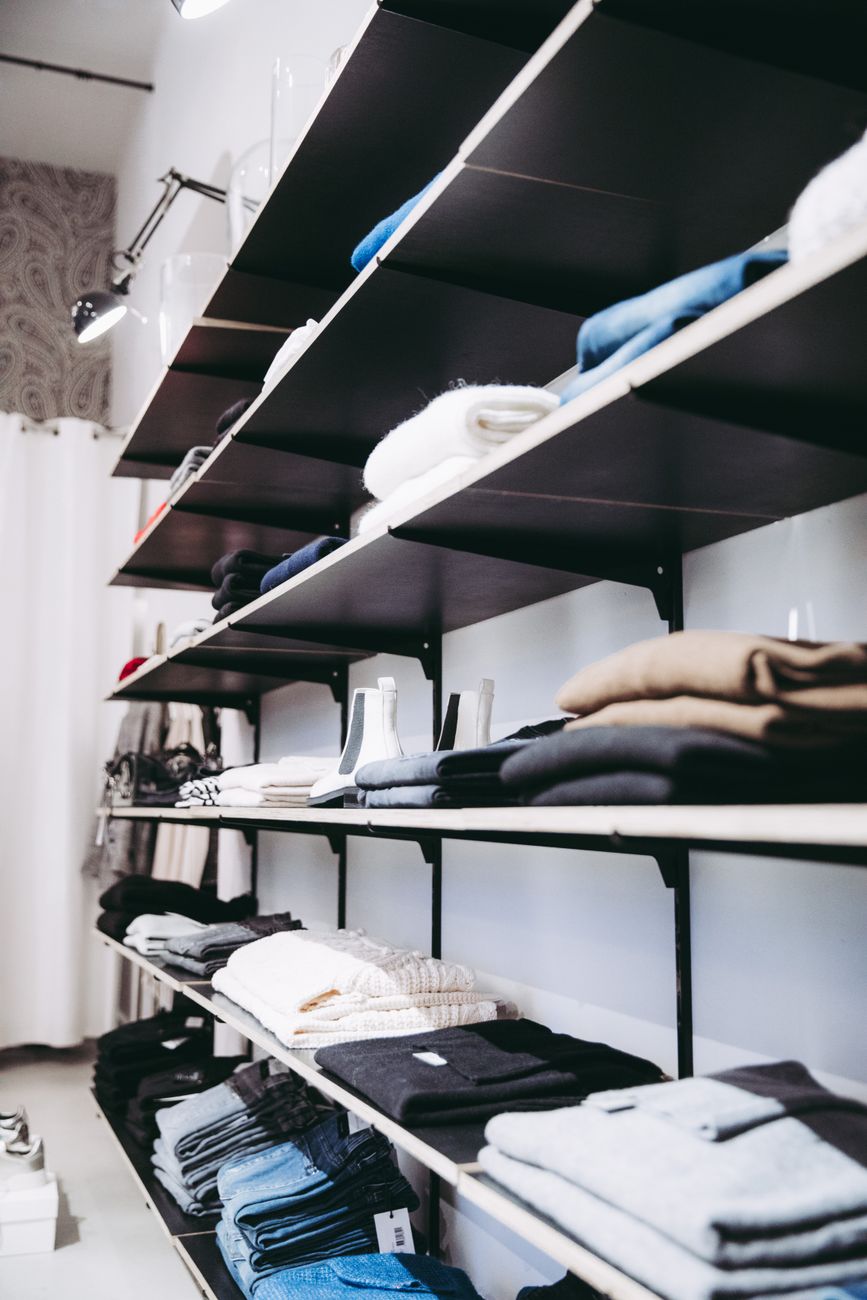 Luxury African fashion retail store interior with contemporary design