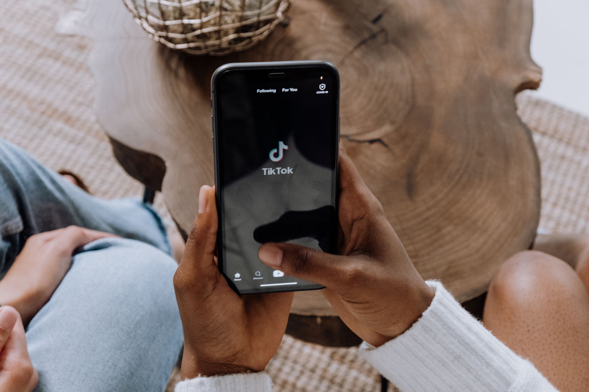 TikTok app open on a smartphone with African music playing