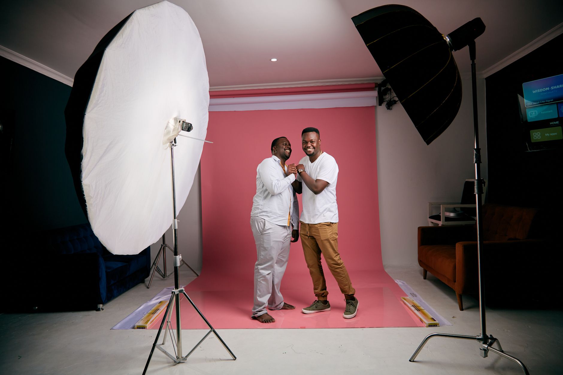 African diaspora creators collaborating in a modern creative studio