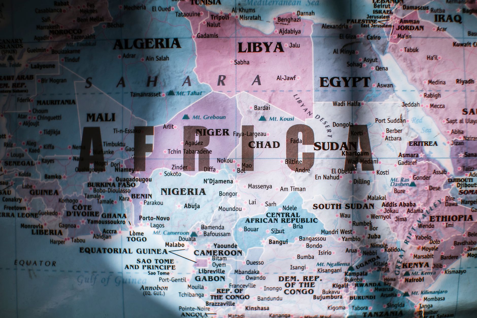 Map of Africa showing linguistic diversity across regions
