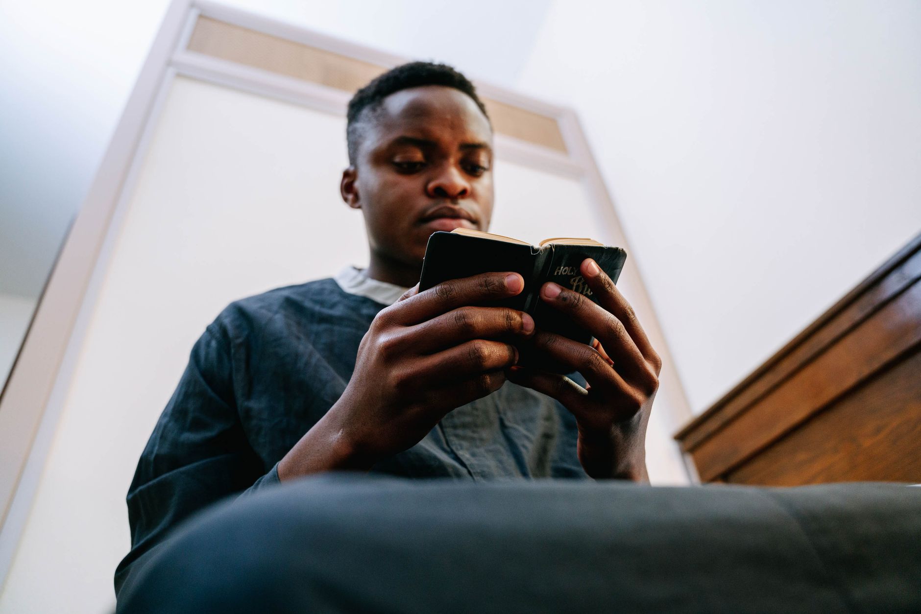 Seminary student with NASB Bible and Hebrew Greek lexicons