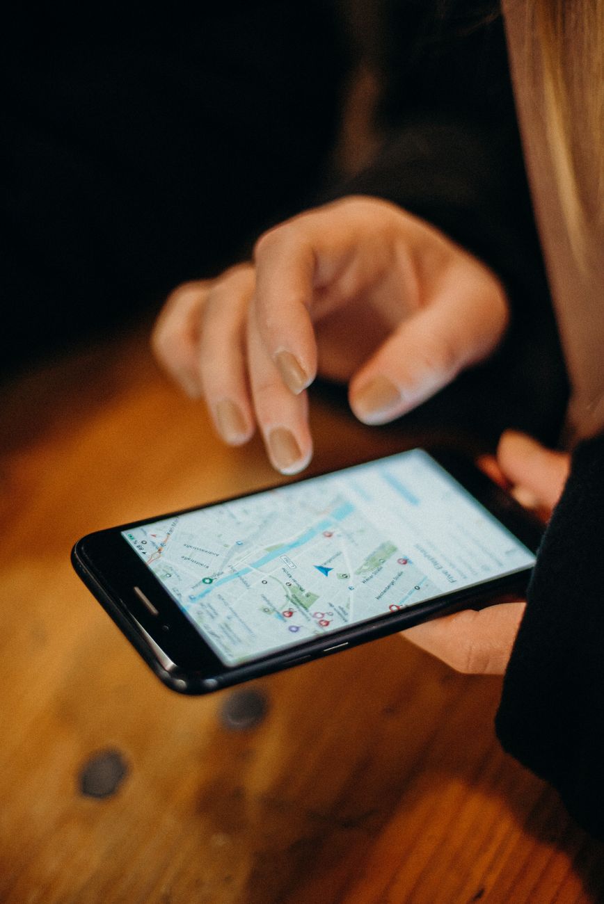 Interactive biblical map showing ancient locations and travel routes on smartphone