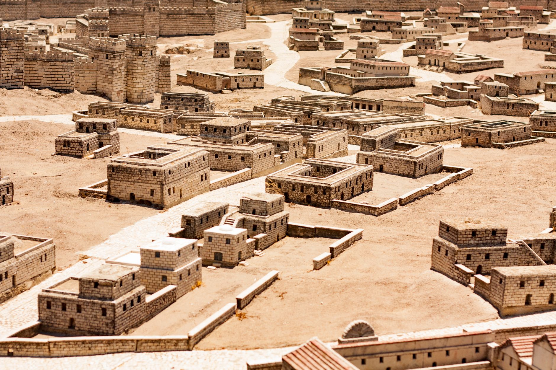 Ancient map of the Middle East with biblical locations marked