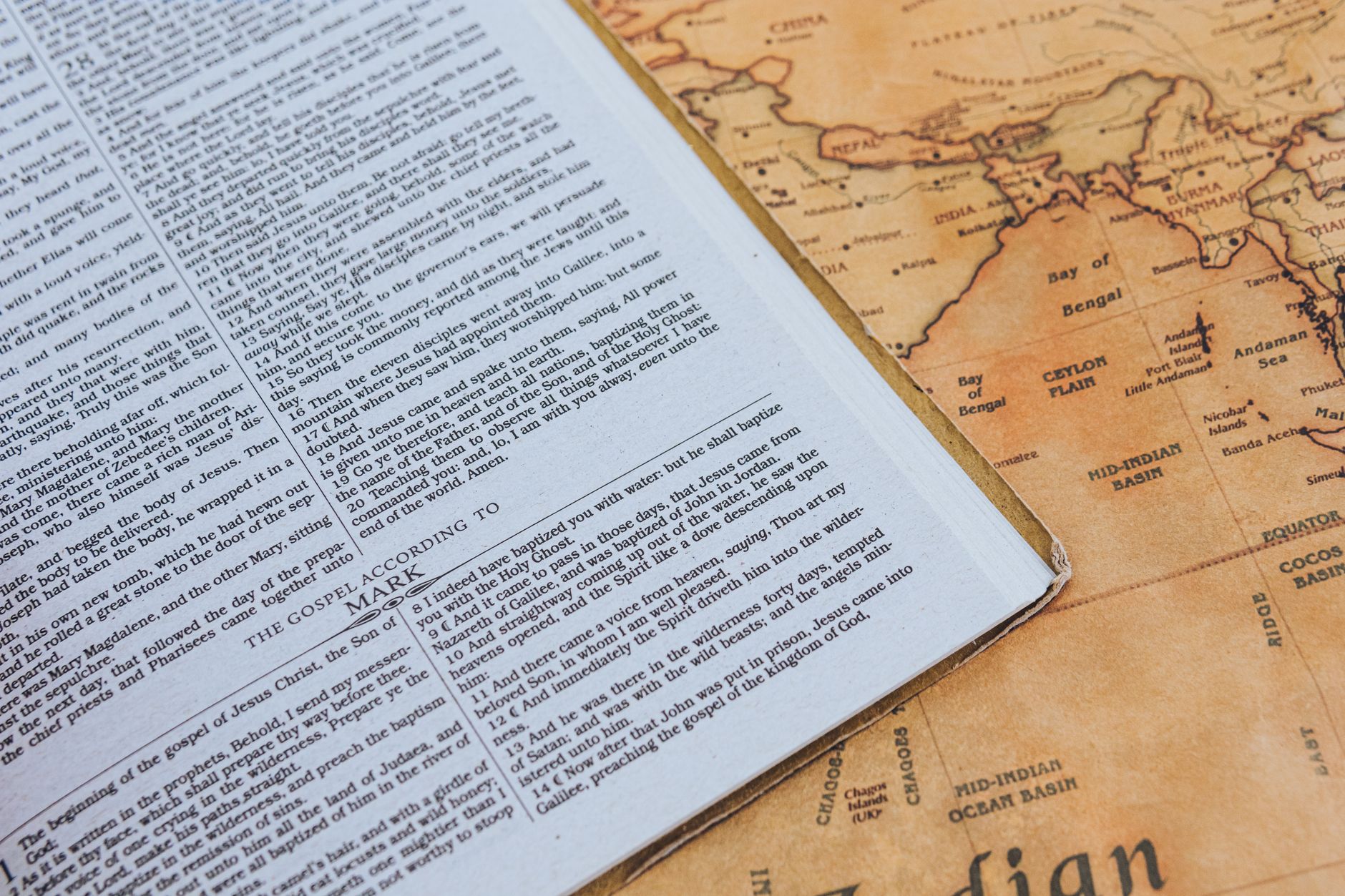 Person studying Bible on smartphone with highlighted cross-references