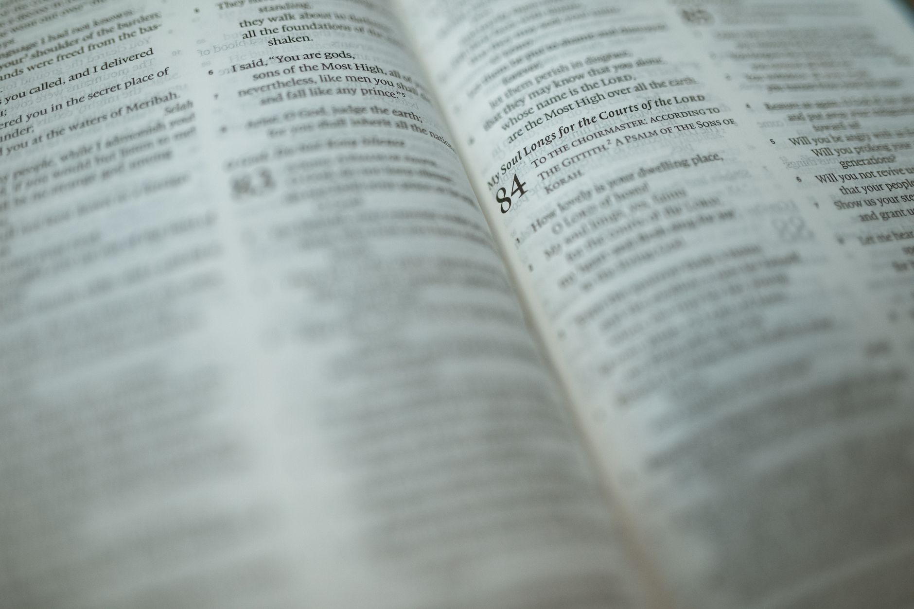 Open Bible with highlighted verses and cross-reference notes in the margins
